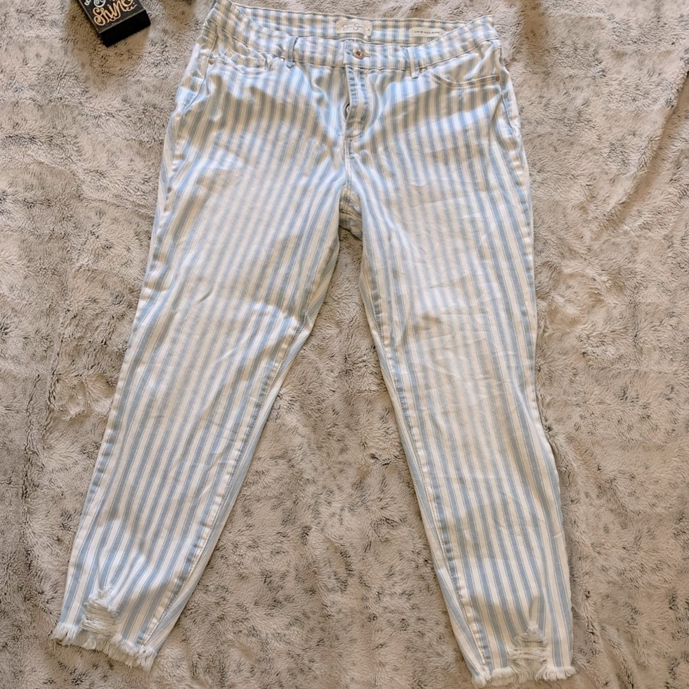 NWOT | Jessica Simpson | kiss me ankle skinny | Denim striped jeans | Size 32